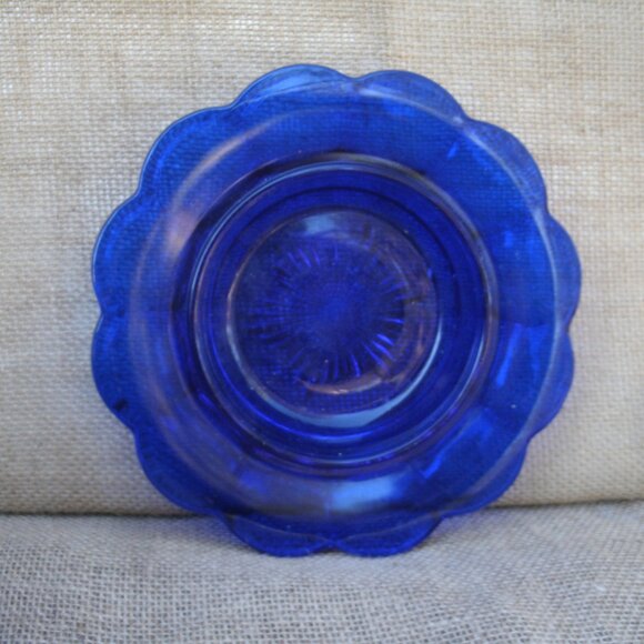 Vintage Mosser Cobalt Grapes Covered Butter Dish - Picture 8 of 16